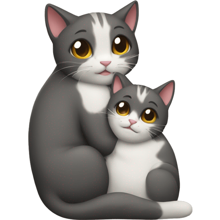 Cats hugging emoji