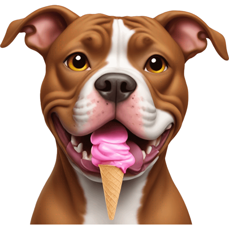 Pitbull eating ice cream  emoji