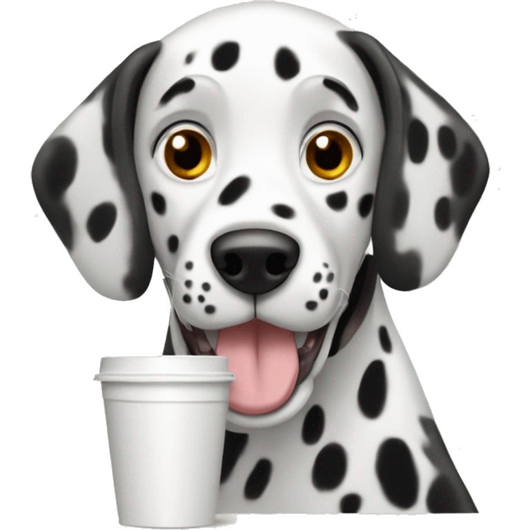 Dalmatian dog drinking espresso emoji