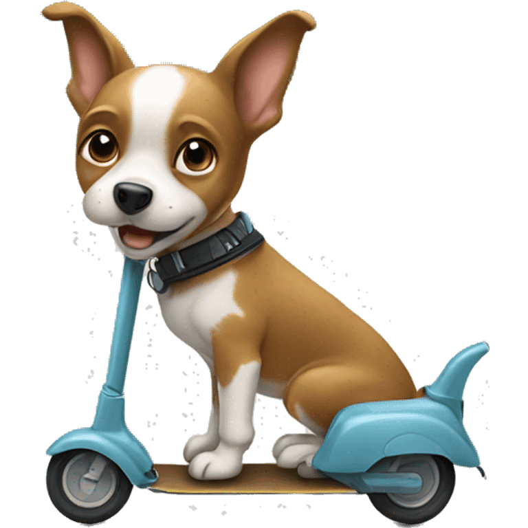 Dogs pulling a scooter  emoji