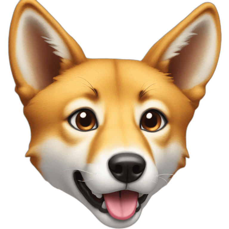 A dingo sticking its tongue out emoji