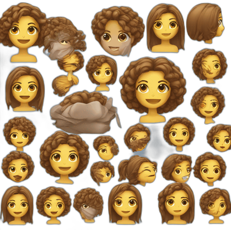 Mulher cabelo liso curto e olhos azuis emoji