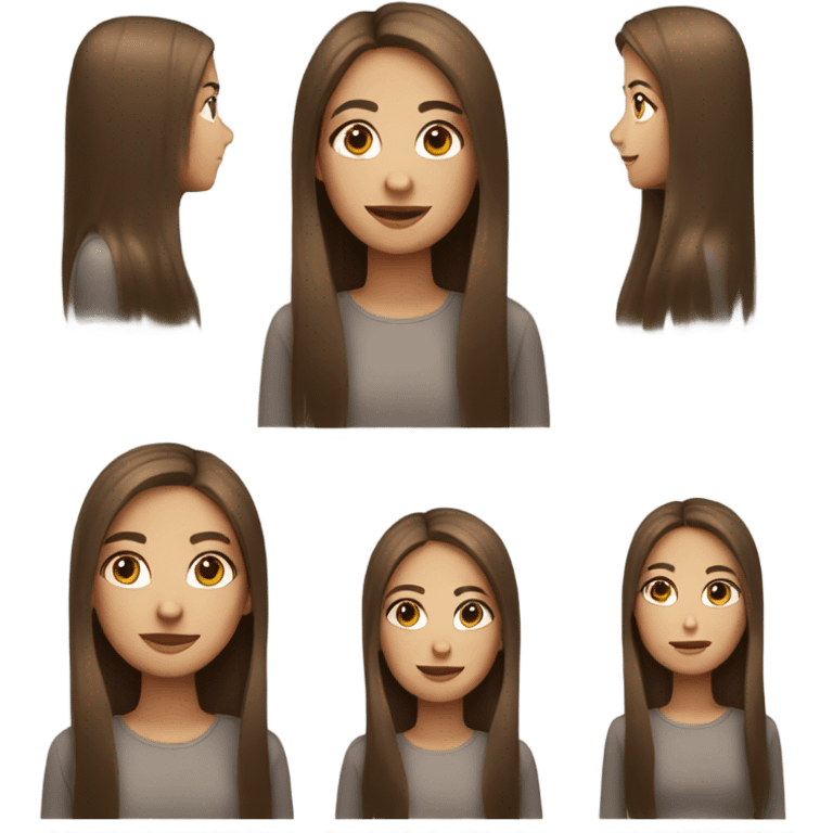 girl with long brown straight hair emoji