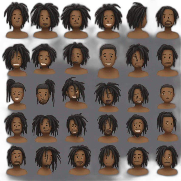 Black man dreadlock emoji