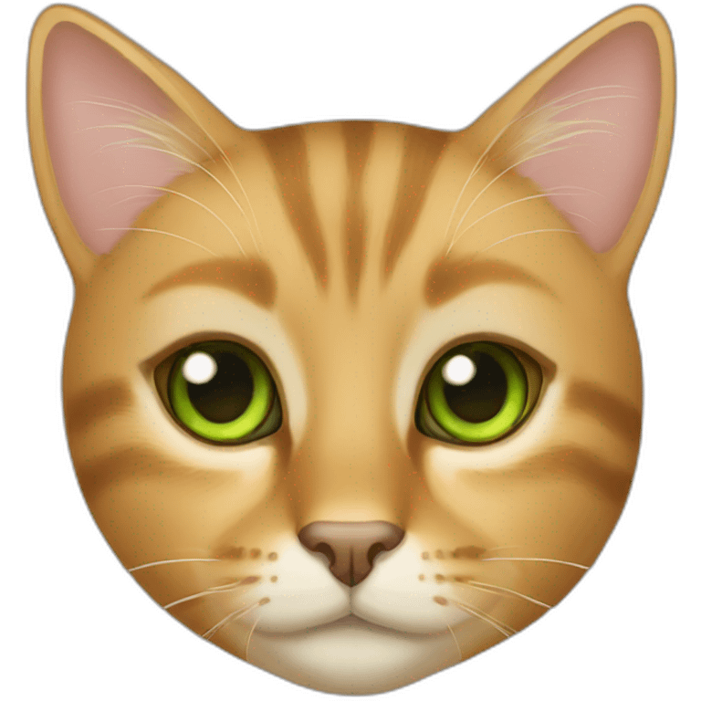 Golden brown cat green eyes emoji