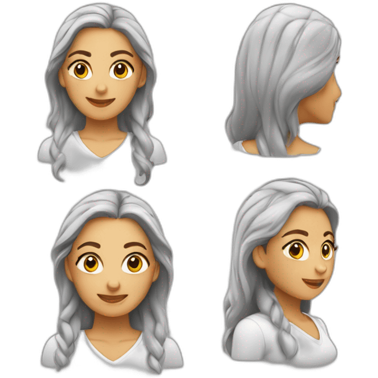 Mujer blanca cabello café liso emoji