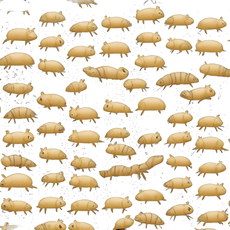 Graffiti patterns on a black pig armadillo centipede emoji