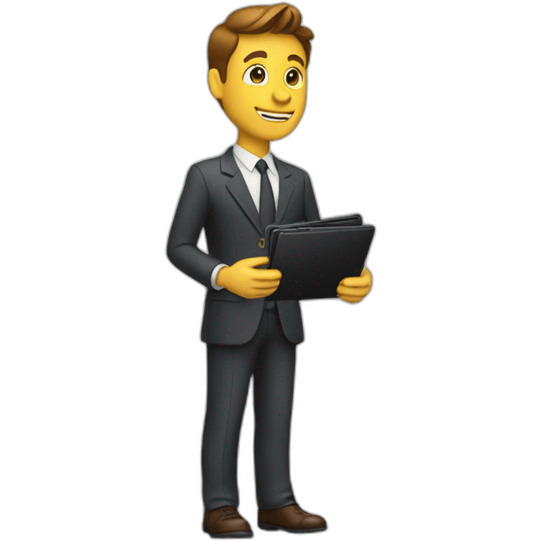 a guy in suit checking his wallet emoji