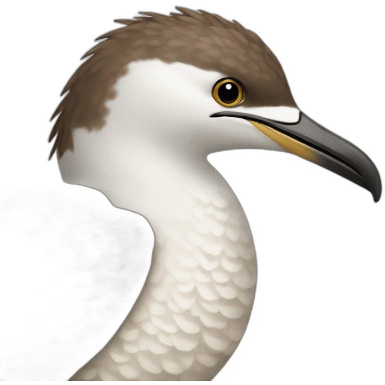 brown and white flecked sea bird emoji