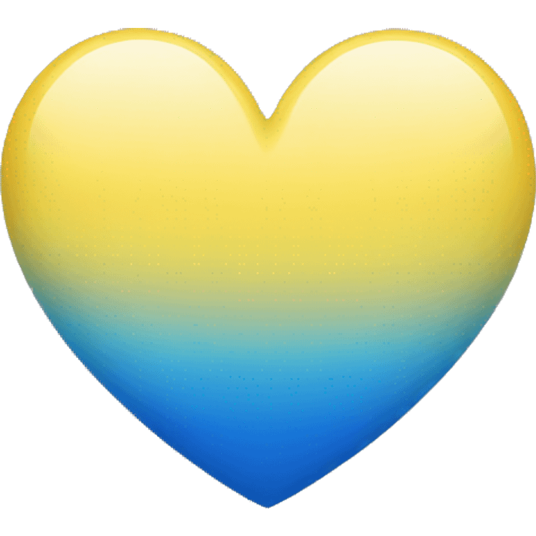 Yellow and blue ombré heart emoji