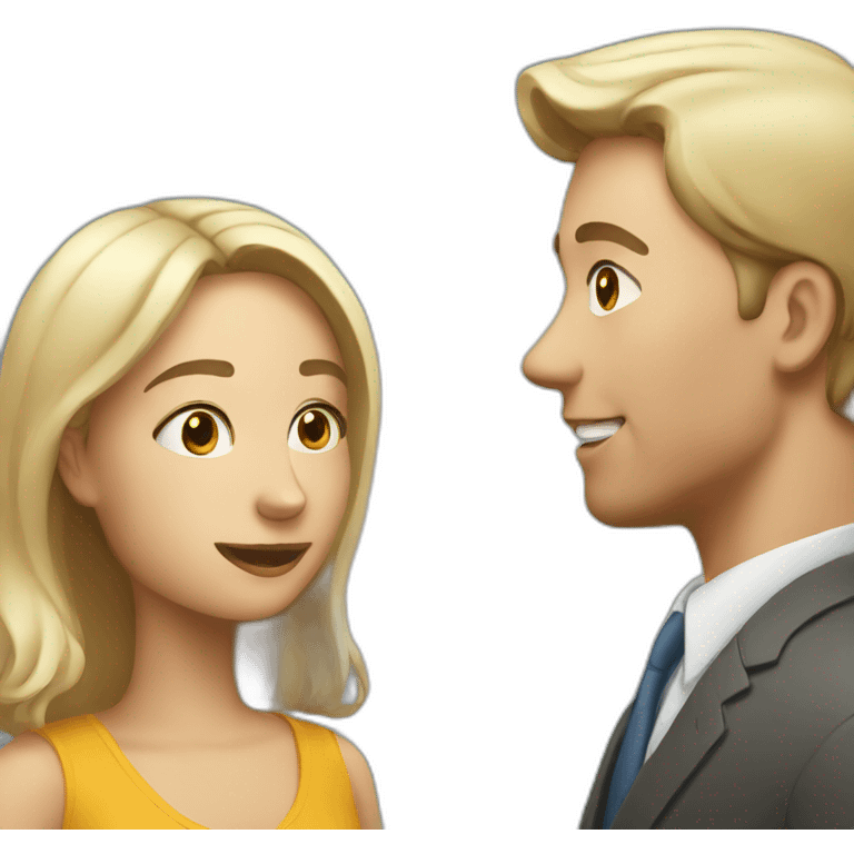 White Man chatting a woman emoji