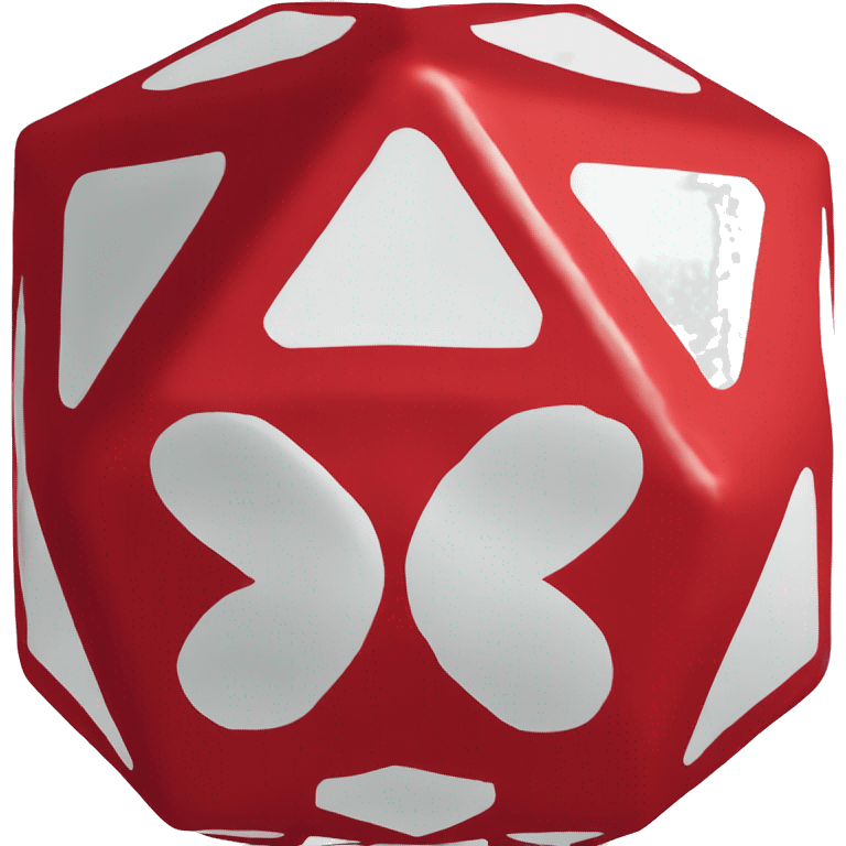 Dado D20 vermelho emoji