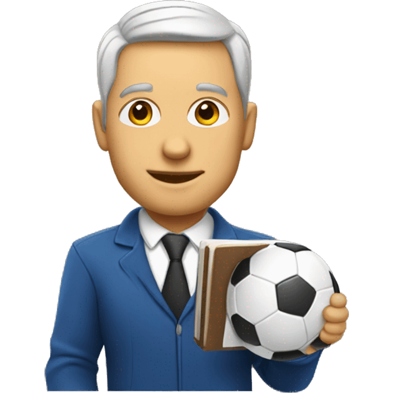 soccer coach with notebook emoji