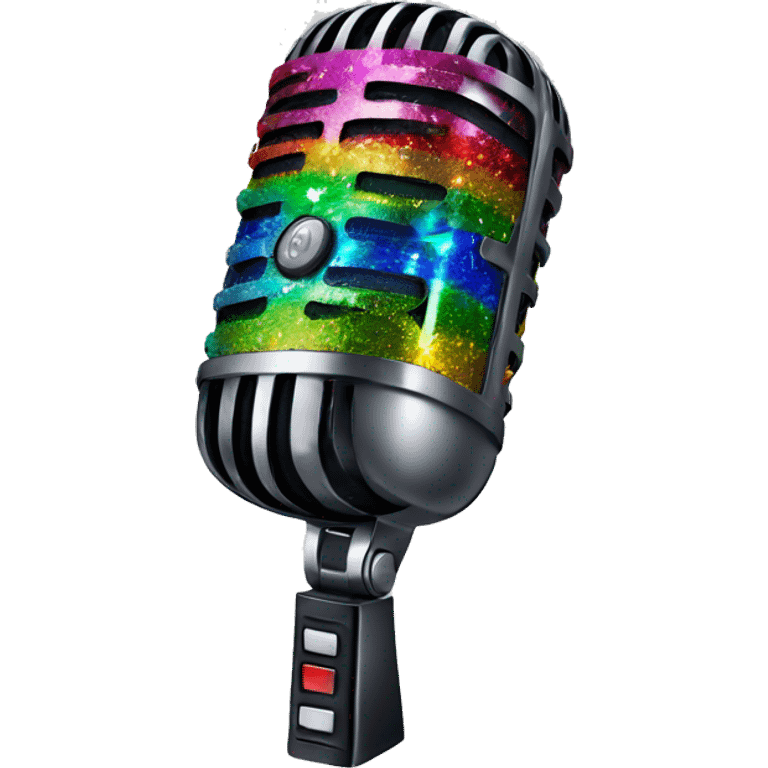 rainbow sparkle microphone emoji