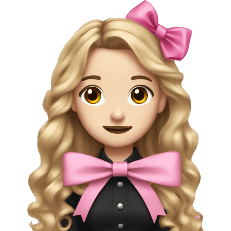 Sabrina carpenter with a pink bow emoji