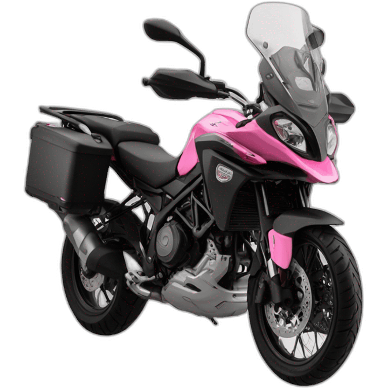 Moto rosa benelli trk 502X  piloto mujer emoji