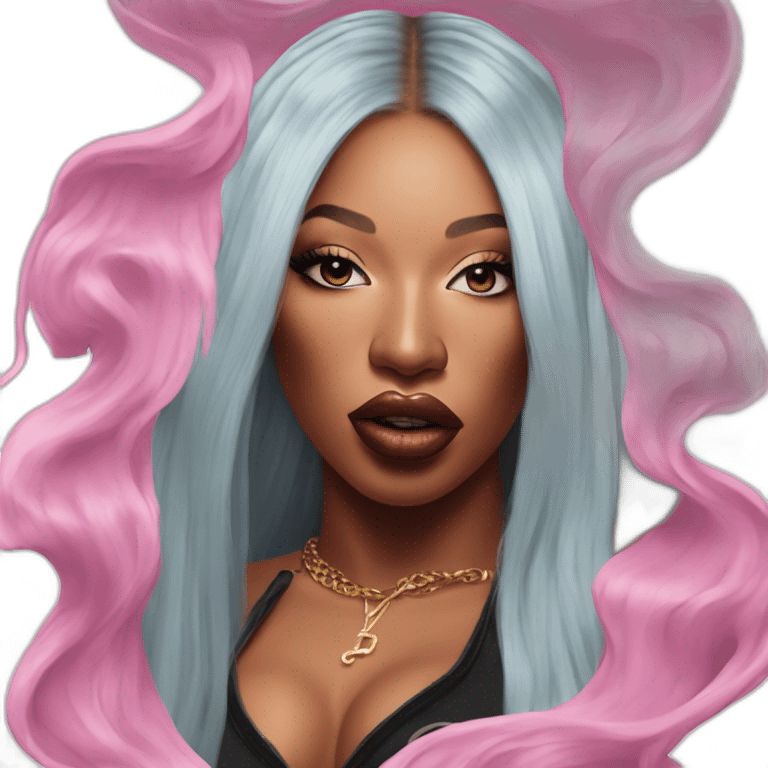 Rapper Megan Thee Stallion Super Realist Portrait emoji