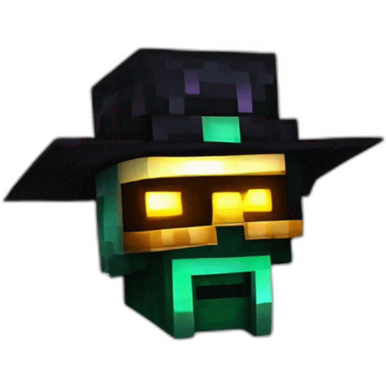 Pixel Minecraft Fedora Halloween Head Mask Diamond Obsidian Emerald Flame Shiny Glow Reward Legendary Unique Epic Mystery emoji