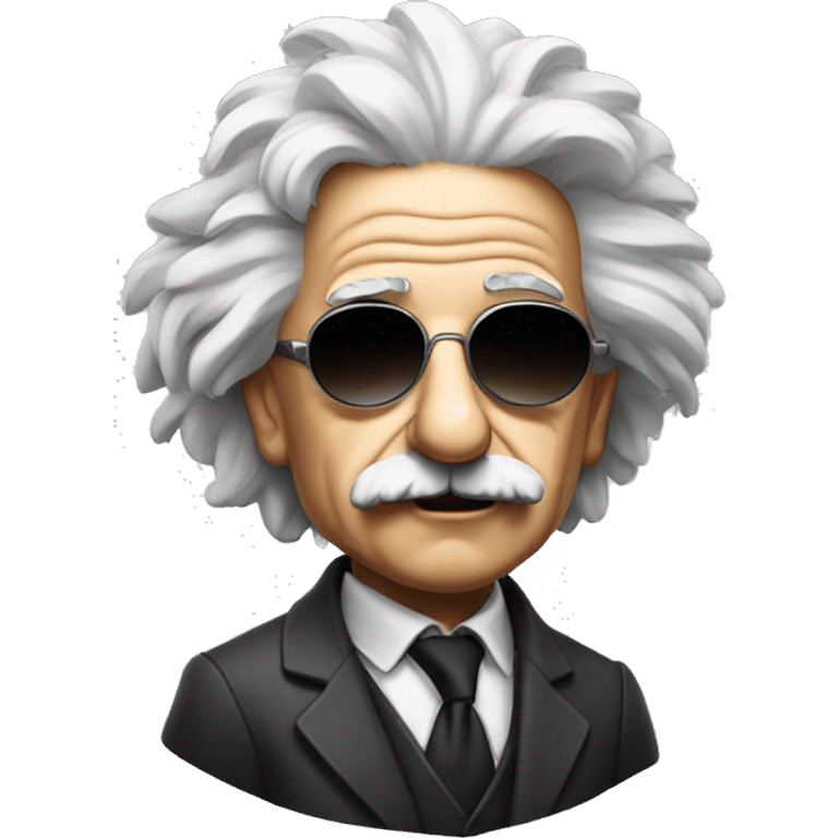 Einstein wearing a badass sunglasses emoji