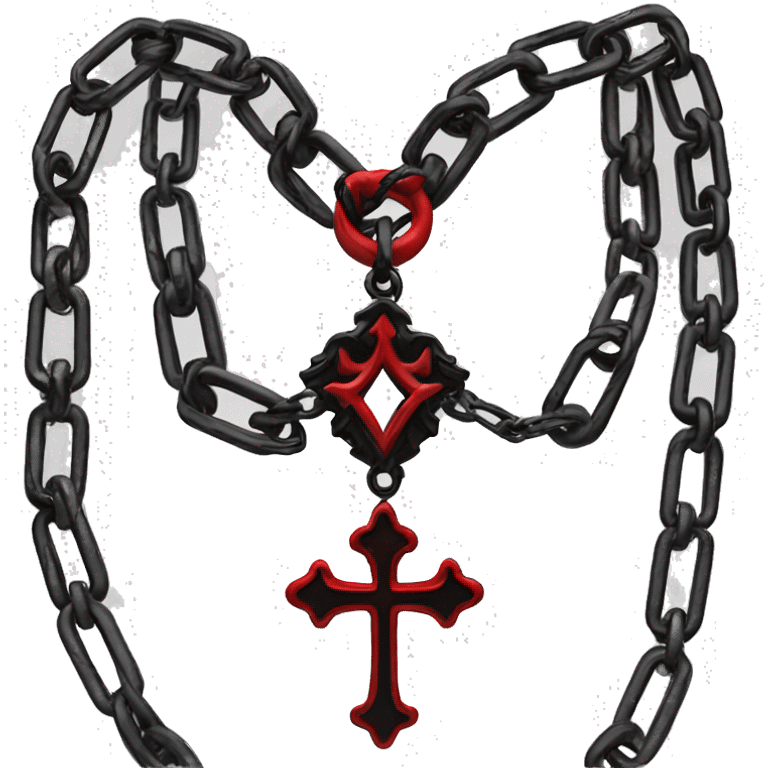 Red and black Gothic chain￼ emoji