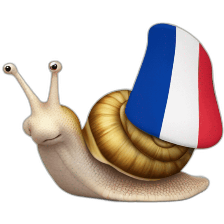 stuffed animal snail with French flag emoji