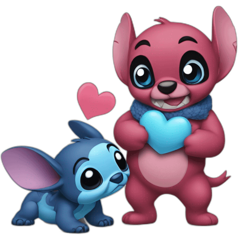 Stitch dando besos emoji