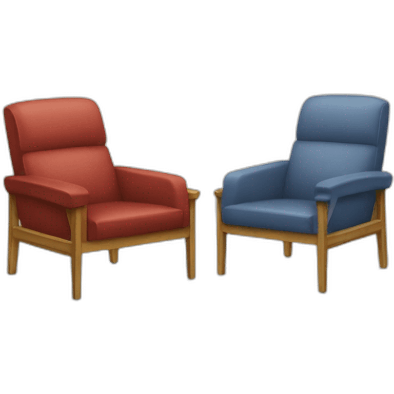 Two chairs lile emoji