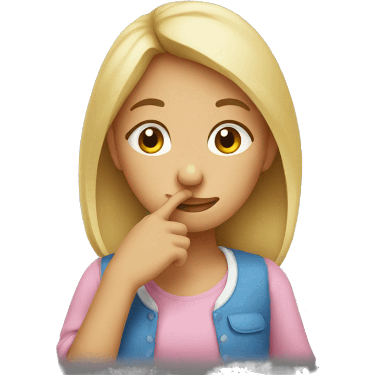 Girl holding nose emoji