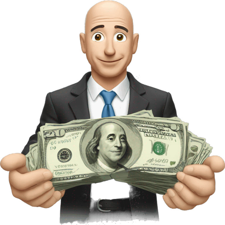 jef bezos with money in his hands emoji