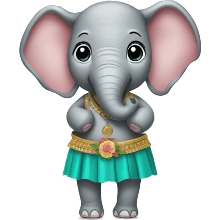 Elephant with a hoola skirt  emoji