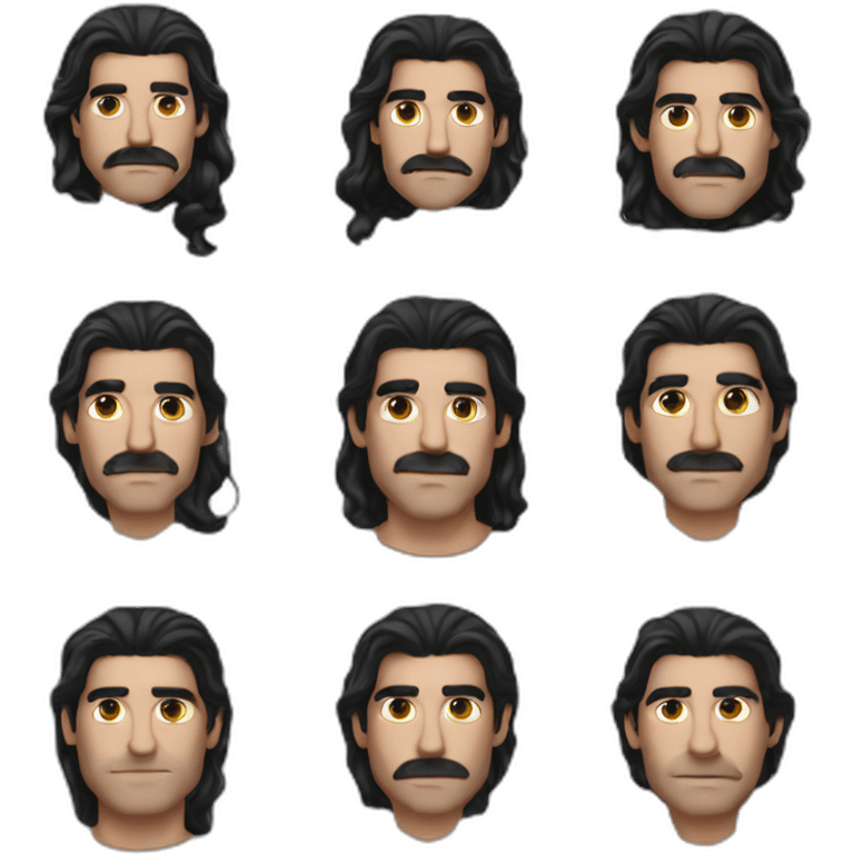 antonio banderas long black hair emoji