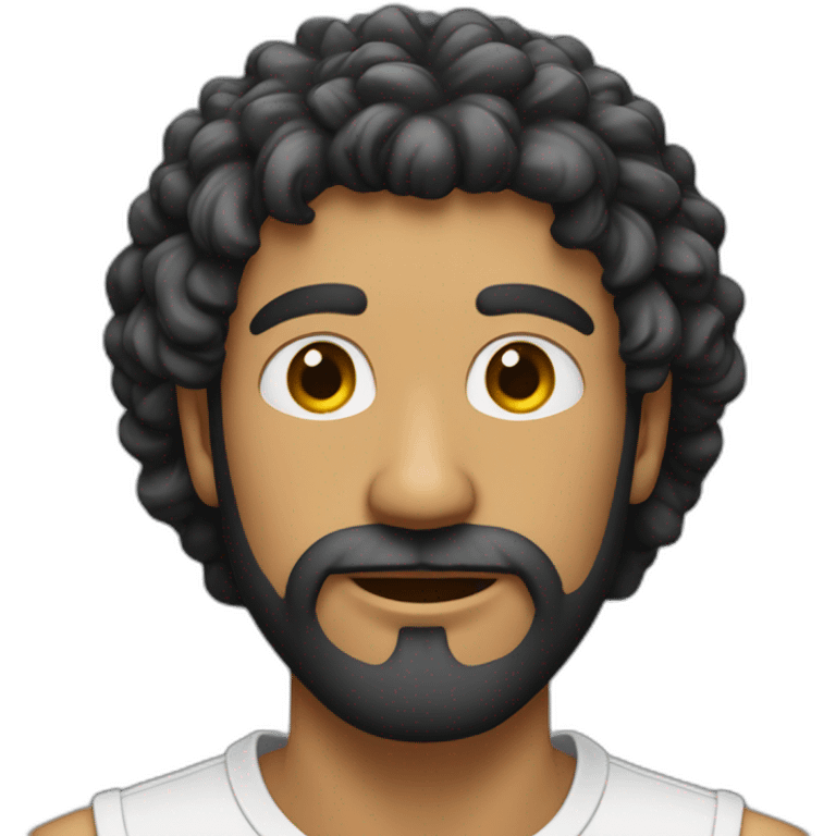 Homem barbudo e de cabelo baixo emoji