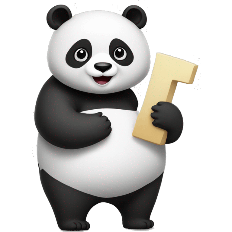 panda with a huge letter w in the hand emoji