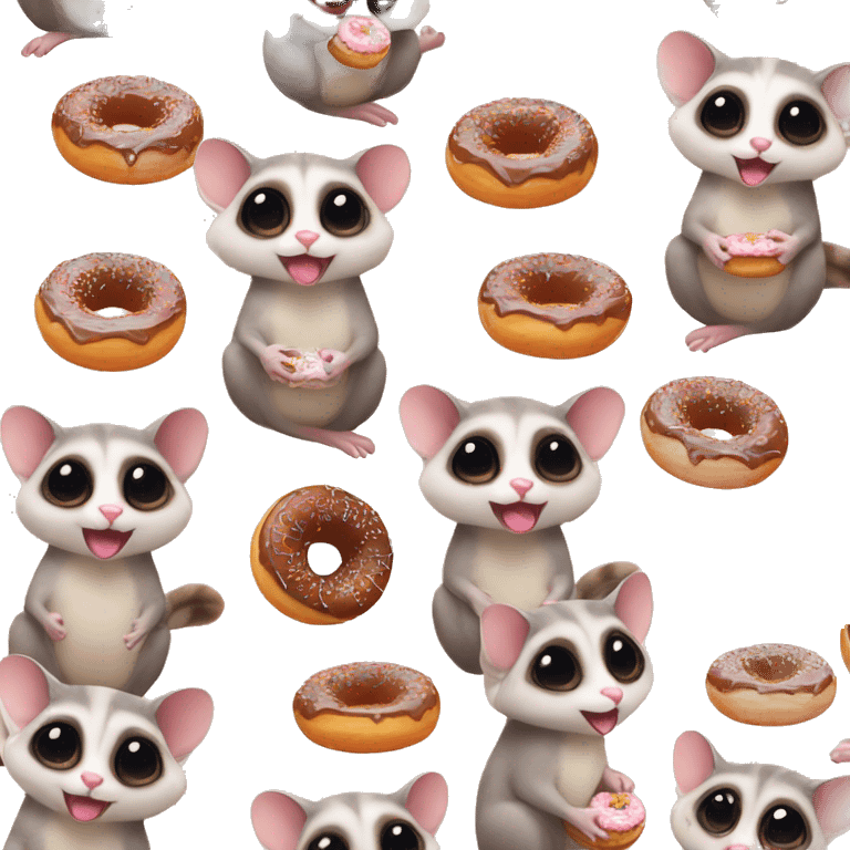 sugar glider holding donut emoji