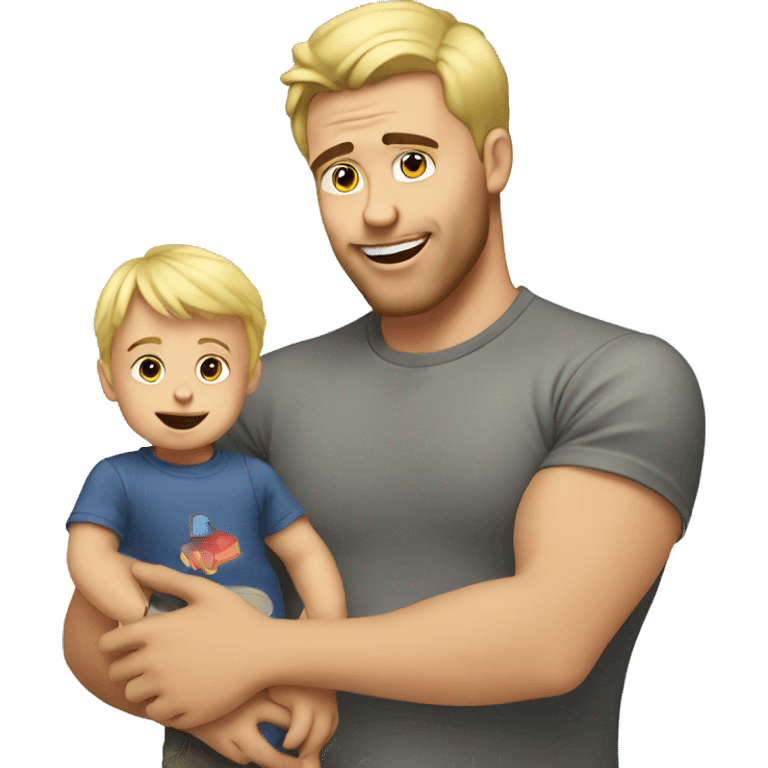 blonde dad plays cars with babyson emoji