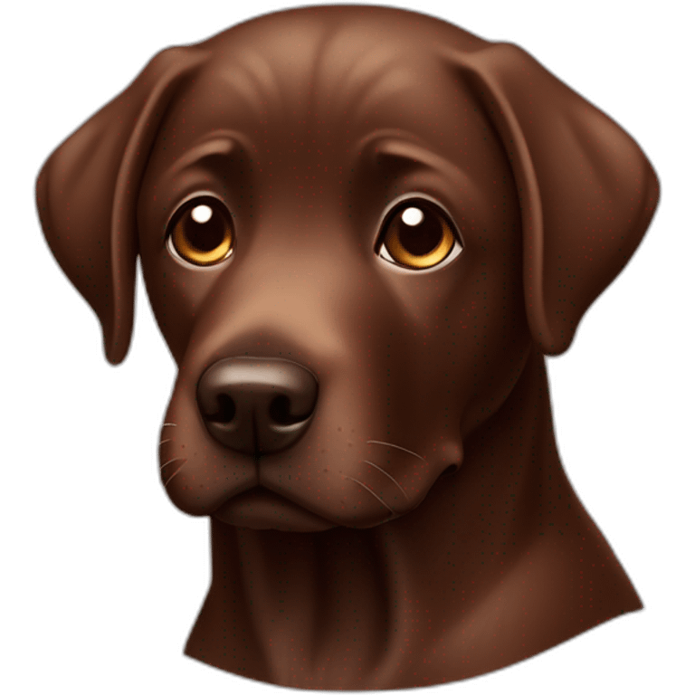 cute sad chocolate labrador emoji