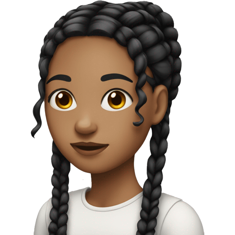 Girl with black braids emoji