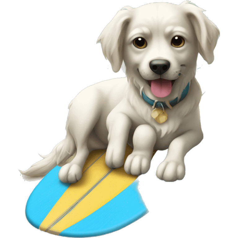 Un chien qui fait du surf emoji