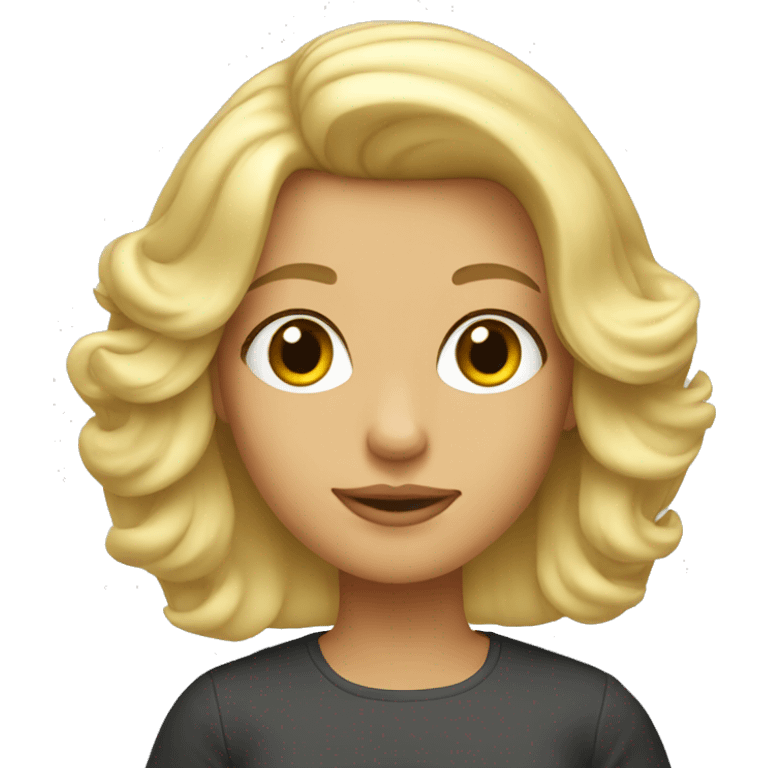 blond girl with a fresh blowout emoji