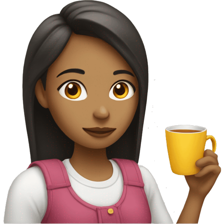 Girl sipping tea emoji