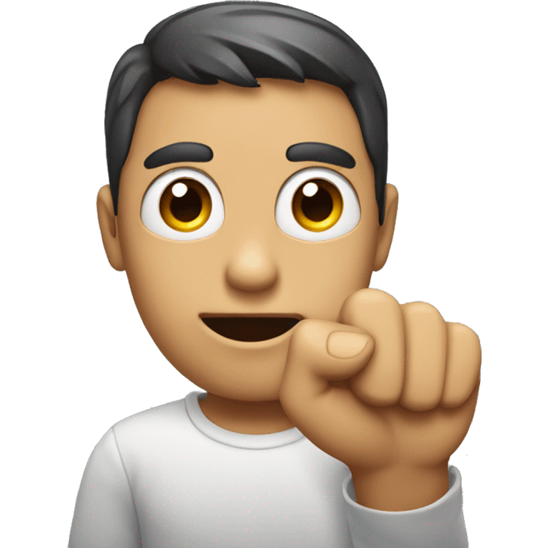 Emoji holding up one finger with eye brow raised emoji