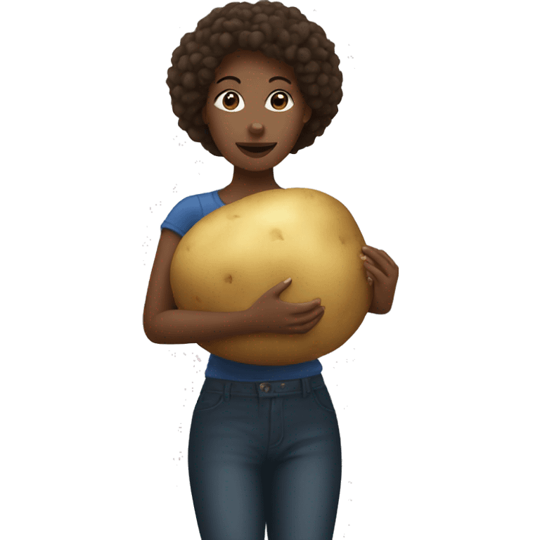 Women holding a potato  emoji