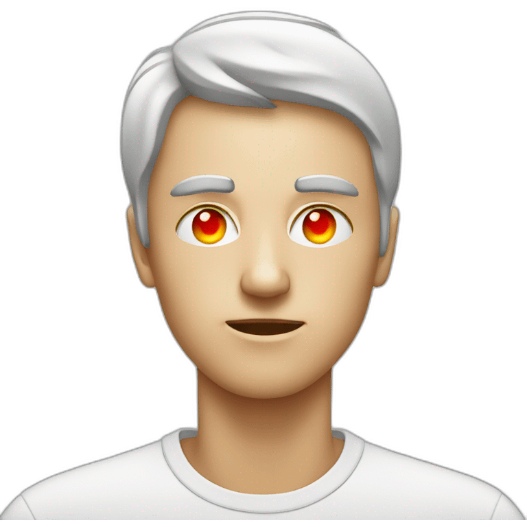 person with one red laser coming out of each eye emoji