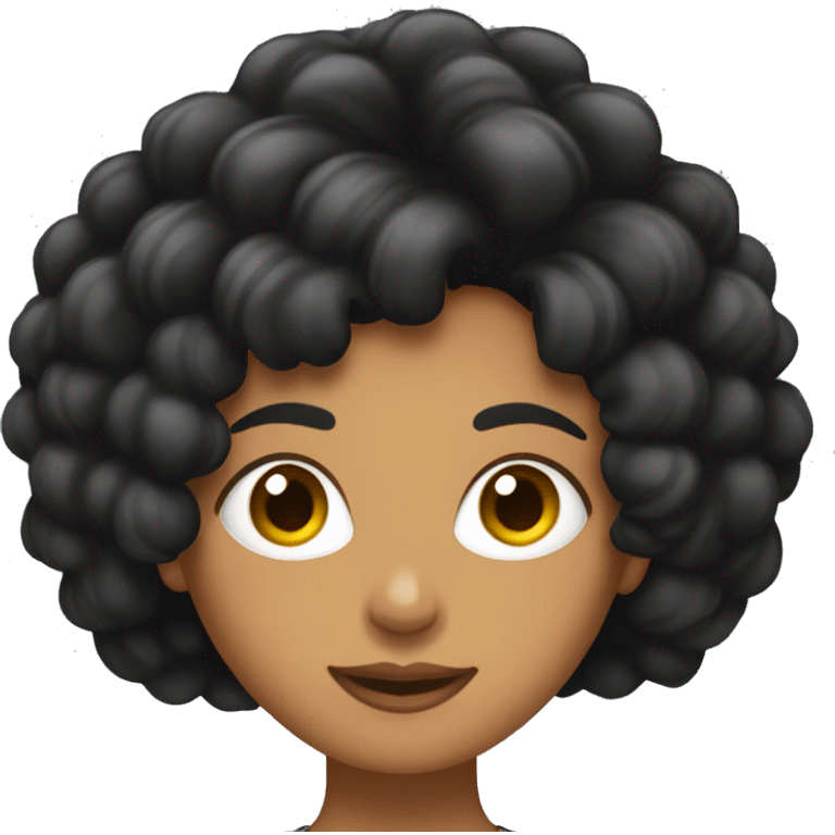 Mujer negra pelo corto y con flequillo  emoji