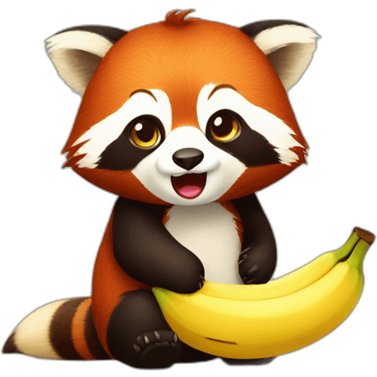 red panda with banana crying emoji