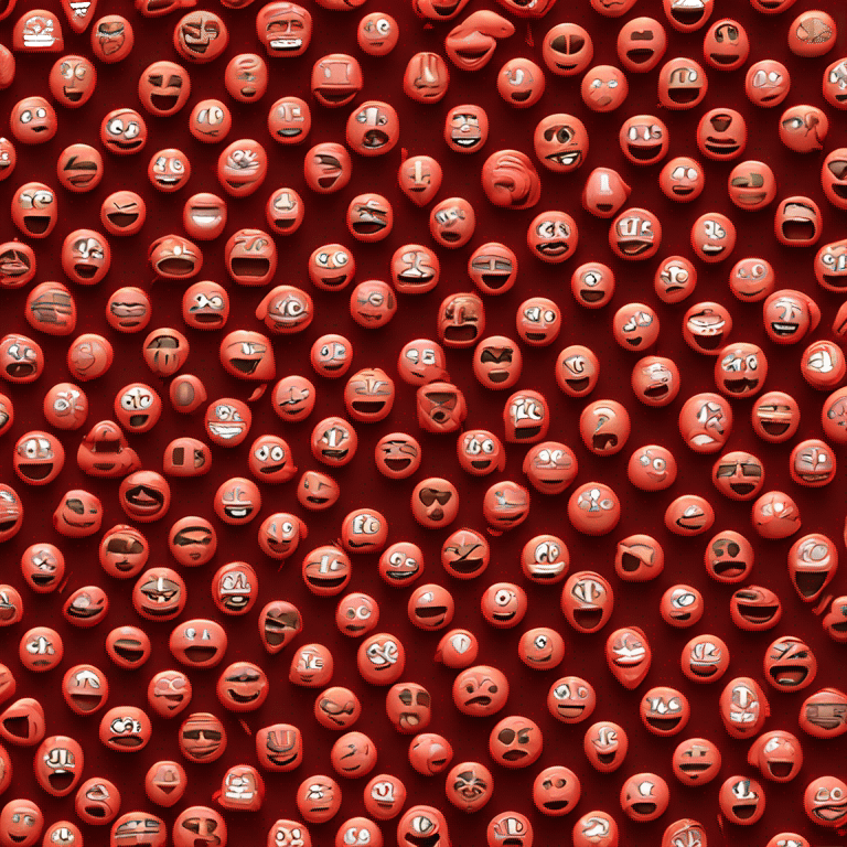 Crea estos símbolos "¿" y "?" en color rojo con un borde negro. emoji