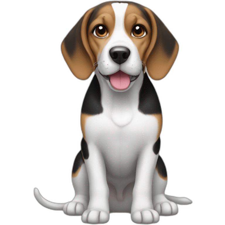 Black and white only Beagle emoji