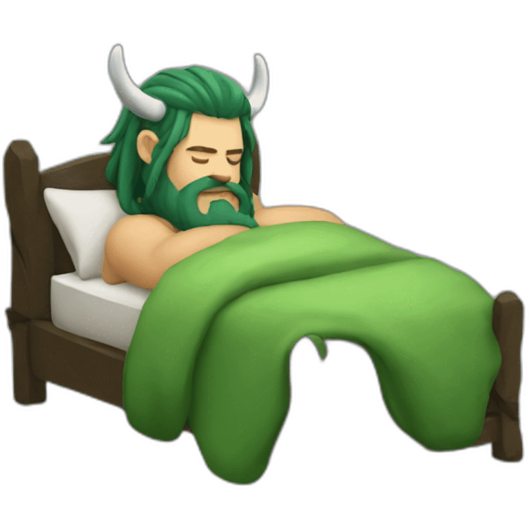 green haired viking sleeping emoji