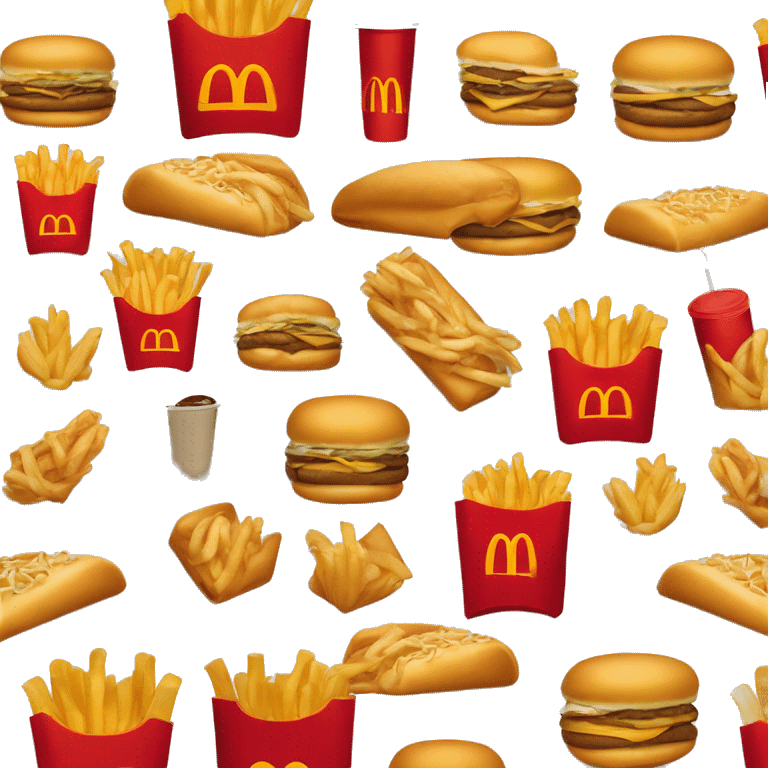 “McDonald’s store with the iconic golden arches, a red and yellow color scheme, and a simple, recognizable design that captures the essence of a fast food restaurant.” emoji