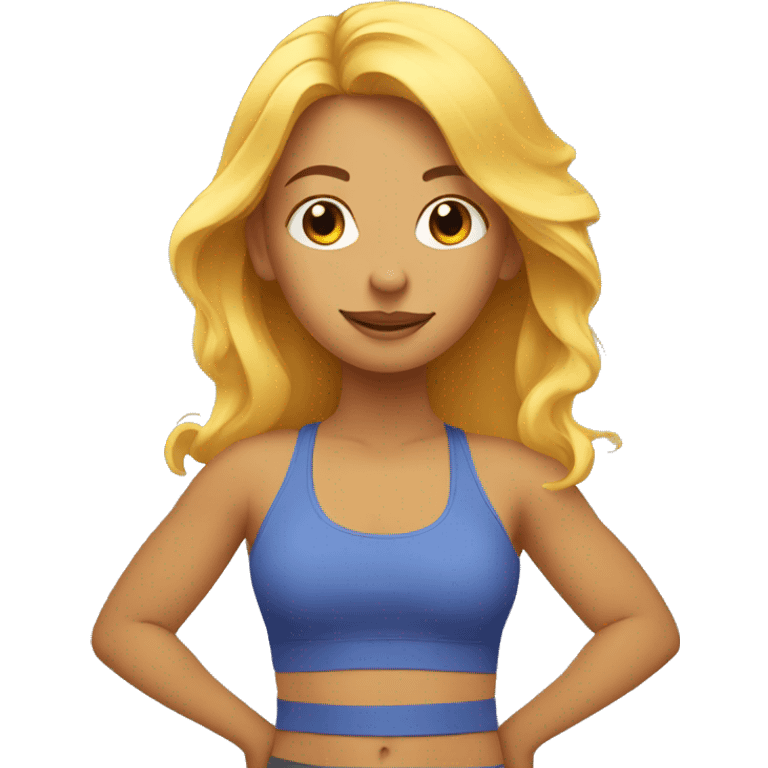 Blonde Girl with Curry Hair doing Yoga  emoji